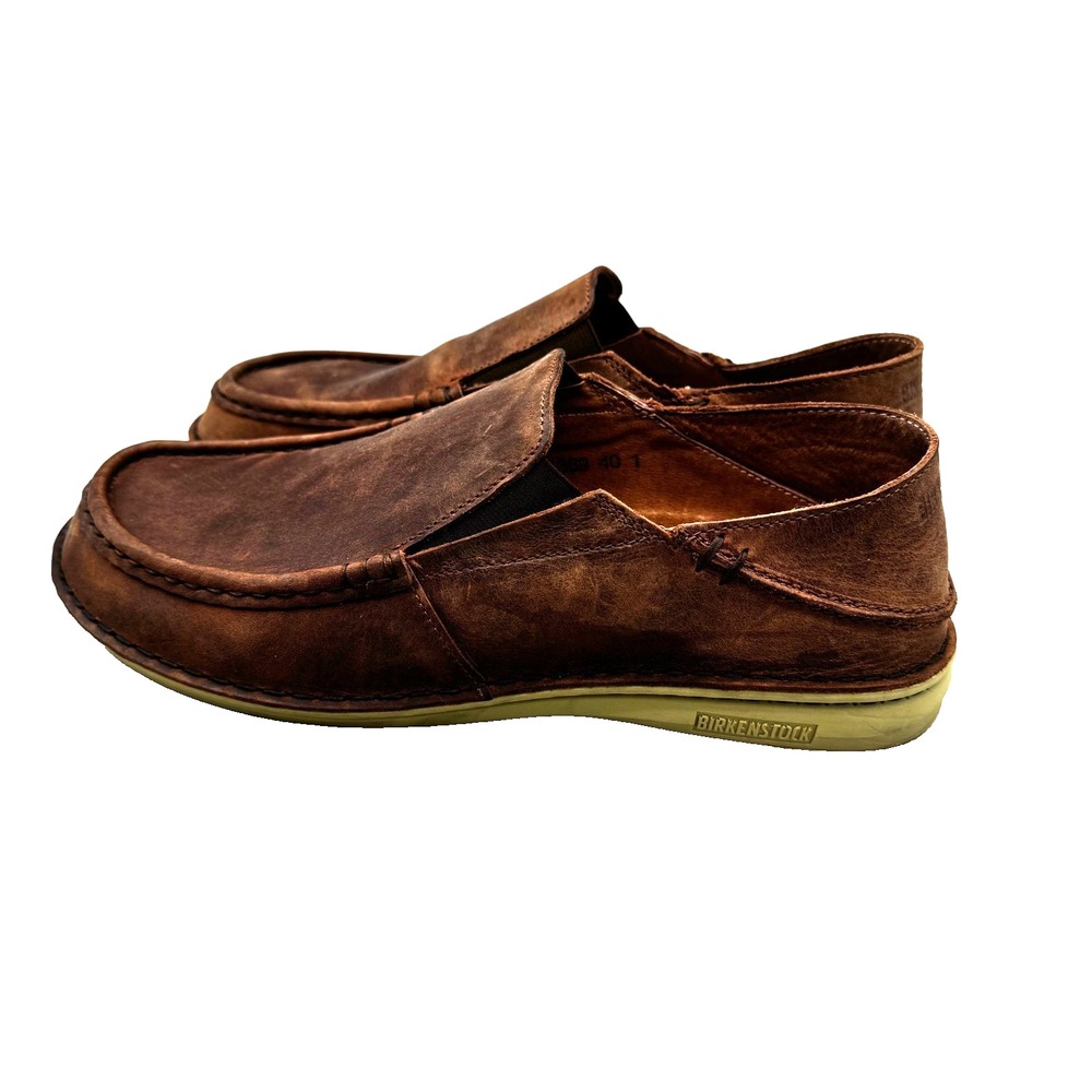Birkenstock Rustic Brown Leather Clogs